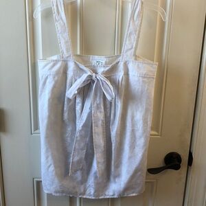 Ann Taylor Loft sleeveless white tank with bow.